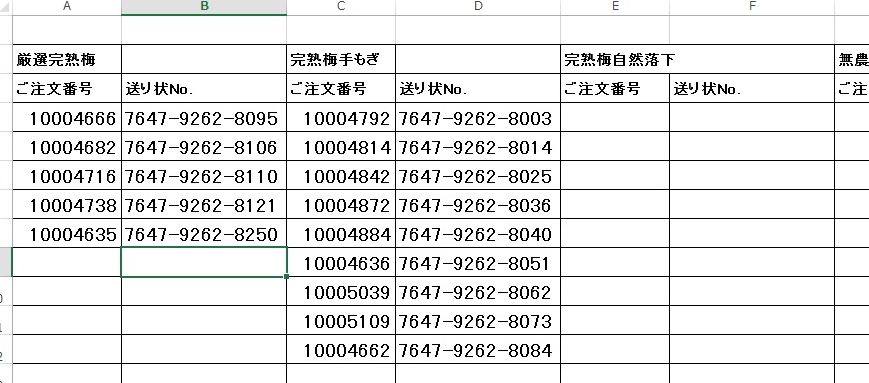 出荷一覧20160617完熟梅