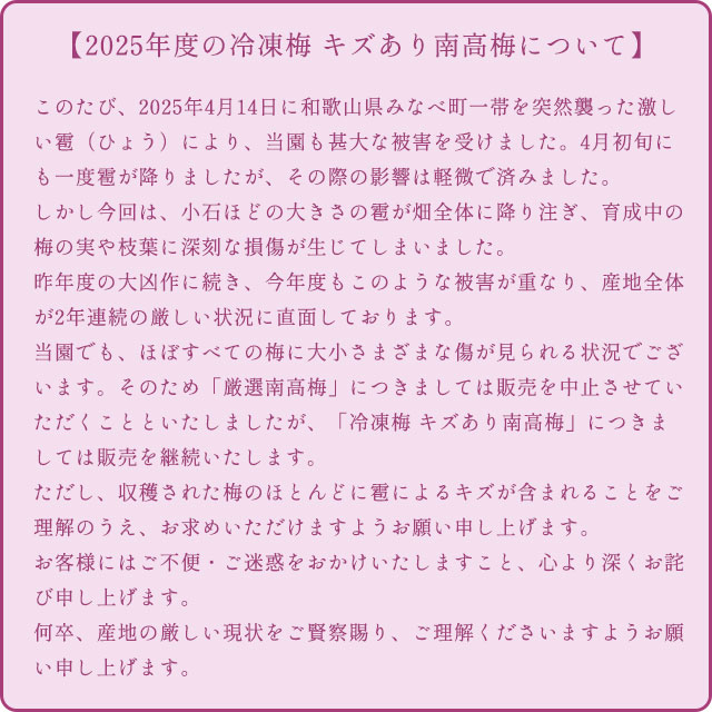 2025年度の雹被害