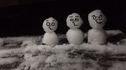 大雪　雪だるま