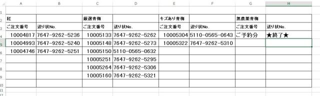 出荷一覧20160607