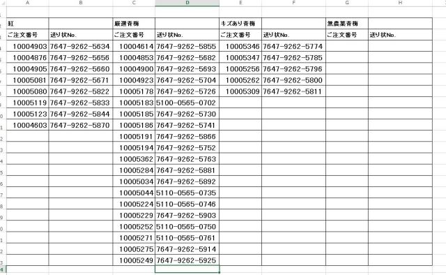 出荷一覧20160609